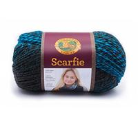 Lion Brand Yarn 826-209 Scarfie Yarn, carbón/Aguamarina, Acrílico, 21.59x12.065x12.065 cm, 285
