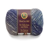 Lion Brand Yarn Chal en una Bola de Lana, algodón, Relajante Azul