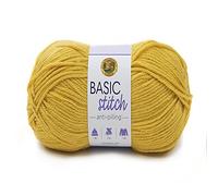 Lion Brand Yarn Company 202-158 Basic Stitch - Hilo antibolitas, mostaza, una madeja