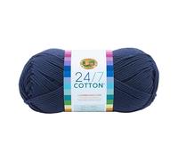 Lion Brand Yarn Company algodón de Lana, 100% algodón, Color Azul Marino