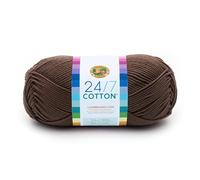 Lion Brand Yarn (1 Skein 24/7 Cotton Yarn, Café Au Lait 761-126 24-7 Hilo de algodón, 15.24x6.35x6.35 cm, 170