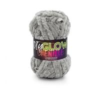 Lion Brand Yarn DIY Glow - Hilo de chenilla, color gris