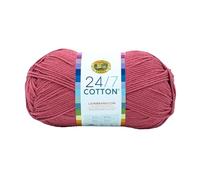 Lion Brand Yarn Hilo de algodón 24/7, terracota, paquete de un solo paquete