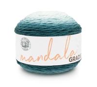 Lion Brand Yarn Mandala Gradient, hilo multicolor para tejer, ganchillo y manualidades, verde azulado oscuro, 1 paquete