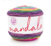 Lion Brand Yarn Mandala - Hilo multicolor jaspeado para ganchillo y punto, hilo para manualidades, rosa, lila, verde, amarillo, fucsia, turquesa y rosa (Mantis), paquete de 1 unidad