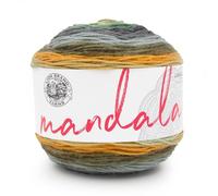 Lion Brand Yarn Mandala - Hilo multicolor jaspeado para ganchillo y punto, hilo para manualidades, tonos verde, naranja, amarillo, celeste y marrón (Werewolf), paquete de1 unidad