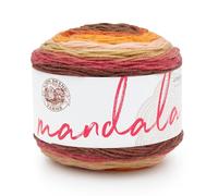 Lion Brand Yarn Mandala - Hilo multicolor jaspeado para ganchillo y punto, hilo para manualidades, tonos marrón, rojo, beige, naranja y amarillo (Banshee), paquete de 1 unidad