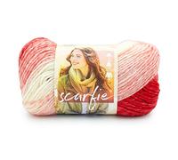 Lion Brand Yarn - Ovillo de lana, mezcla de lana, rojo/crema, 1 paquete
