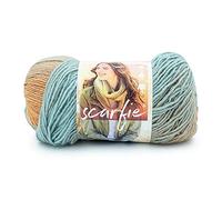 Lion Brand Yarn Scarfie - Ovillo voluminoso de hilo, espuma de mar/arcilla, 1 cadejo