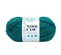 Lion Brand Yarn Wool-Ease - Hilo grueso y rápido, suave y voluminoso para tejer, ganchillo y manualidades, 1 madeja, color azul