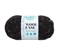 Lion Brand Yarn, Wool-Ease Thick & Quick Yarn, Hilo suave y voluminoso para tejer, ganchillo y manualidades, 1 madeja, Obsidiana