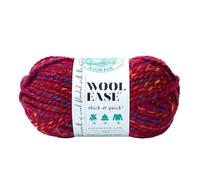 Lion Brand Yarn, Wool-Ease Thick & Quick Yarn - Hilo suave y voluminoso para tejer, ganchillo y manualidades, 1 madeja, color con tonos rojos oscuros jaspeados (Campfire ), 1 paquete