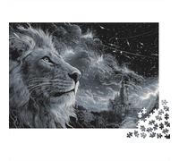 Lion Castle Thunderstorm Puzzles Imposible,desafío for Adults Entretenimiento Creativo 1000 Piezas Obra De Arte De Juego De para Adultos Y Niños 52x38cm/1000pcs