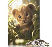 Lion Cub Relaxing on The Grass Rompecabezas Imposible,desafío para Adultos Juego Educativo 1000 Piezas Obra De Arte De Juego De para Adultos Y Niños A Partir De 12 Años 1000pcs (40x28cm)
