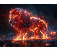 Lion Diamond Painting, Flame DIY Diamond Painting Adultos, 5D Manualidades Adultos, Dibujos con Diamantes Kits, DIY Punto de Cruz Cuadro Diamantes Kits, Verano Decoracion Hogar, 90x60cm 6-9483
