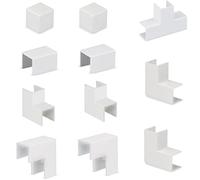 LION Electric accesorios de unión para canaleta de cables multipack 12x12mm - 11 piezas para conectar varios perfiles de canaleta de cables para la gestión de cables, set de accesorios para la