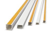 LION Electric Canalina para cables blanca, autoadhesiva, 15 x 10 mm, 12 x 1 m, para ocultar cables, con cinta adhesiva de espuma extra fuerte para montaje sin agujeros, para escritorio, pared, suelo