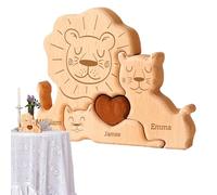 Lion Family Wooden Puzzle, Funny Lion Family Wooden Jigsaw Board Game,5.71x3.74 Inches Engaging & Educational Fun, Early Education Puzzles Toys for Living Room, Study & Bedroom