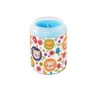 Lion Flowers Simple Spring - Taza de limpieza de patas reutilizable con cepillo de silicona, kit de limpieza suave para mascotas para perros y gatos pequeños y medianos