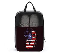 Lion Head In The American Flag Is Very Handsome Shoe Bag with Zipper & Handle, Waterproof Breathable Portable
