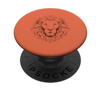 Lion Head Line Art Minimalista PopSockets PopGrip Adhesivo