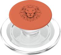 Lion Head Line Art Minimalista PopSockets PopGrip para MagSafe