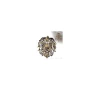 Lion Head Wall Mounted Art Sculpture, 3D Hollow Out Golden Lion's Handmade Hanging Artwork Decoration