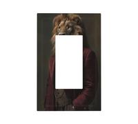 Lion in Victorian-Era Dark Fantasy Art Light Switch Wall Plate Cover Single Rocker 1 Gang Decorator Outlet Receptacle Covers for Home Kitchen Room Bathroom Decor