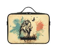 Lion Ink Flower American Capacity Travel Cosmetic Travel Case for toiletries women make up bag women laptop makeup bag opens wallet of maquillaje for women men men woman men woman mom kids teen