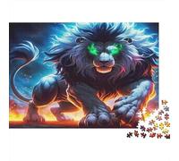 Lion Jigsaw Puzzles for Adults Dark Lion with Green Eyes Educational Games for The Whole Family Women 70x50cm 1000pcs