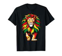 Lion Juneteenth Historia Negra Flajera afroamericana Mujeres Camiseta
