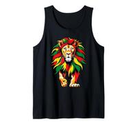 Lion Juneteenth Historia Negra Flajera afroamericana Mujeres Camiseta sin Mangas