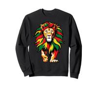 Lion Juneteenth Historia Negra Flajera afroamericana Mujeres Sudadera