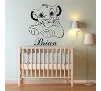Lion King Art Decor Nombre Personalizado Dibujos Animados Etiqueta De Vinilo Simba Nursery Decoración De Pared Pegatinas De Pared Para Habitaciones De Niños Mural B608