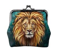 Lion King Change Monedero Monedero Kiss Lock Wallet para Mujer Monedero Tarjetero Hebilla Monedero Cute Small PU Leather Pocket Wallet para Mujer Mujer Embrague Monedero Elefante en la Jungla