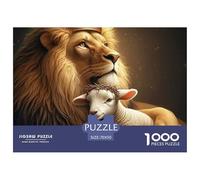 Lion King with Lamb Estructura Duradera Actividad De Ocio Ideal, Apta para Mejorar Habilidades De Resolución De Problemas 70x50cm/1000pcs