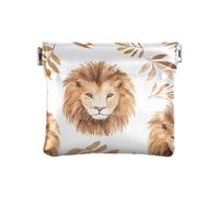 Lion Leaf Cool - Monedero pequeño de cuero para mujer, impermeable, organizador de tarjetas para hombres y mujeres, viajes, hoja de león, fresco, talla única, moderno, Hoja de león fresca, Talla