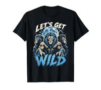 Lion Let's Get Wild Roar The Wild Life Train como una Bestia Camiseta