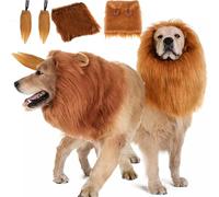 Lion Mane For Dog,Dog Lion Mane Costume,Dog Lion Mane with Tail and Ear,Black Lion Mane For Dog (2-C,S:40-50cm)