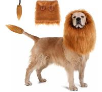 Lion Mane For Dog,Dog Lion Mane Costume,Dog Lion Mane with Tail and Ear,Black Lion Mane For Dog (Light Brown,M:50-60cm)