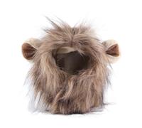Lion Mane Wig for Cat and Dog, Strap on Pet Costume, Cute Furry Headwear for Small Animals, Funny Halloween Dress Up (Cat Lion Hood S(7.8x6.5x2.6cm/3.1x2.6x1in))
