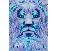 Lion Of Judah, Ethereal' 200 Unlined, Star Detailed Page, 8x11, Hardcover Journal, Art Pad, Sketchbook, Drawing Book: Created With Hand-Drawn Art By: Artist Mary Elisabeth Linder @ MaryEMade