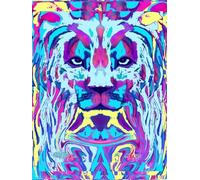 Lion Of Judah, Ethereal Mane Of Many Colors, Christian, 200 Unlined, Star Detailed Page, 8x11, Hardcover Journal, Art Pad, Sketchbook, Drawing Book: ... By: Artist Mary Elisabeth Linder @ MaryEMade