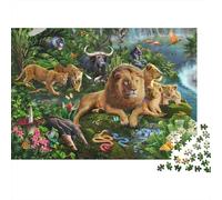Lion Pride Rompecabezas Imposible,desafío for Adults Entretenimiento Creativo 300 Piezas Obra De Arte De Juego De para Adultos Y Niños 300pcs (40x28cm)