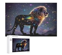 Lion - Puzzle de madera para adultos 1000 P - Challenge Puzzles - Adultos y niños a partir de 12 años (75 × 50 cm)