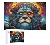Lion - Puzzle de madera para adultos 1000 P - Challenge Puzzles - Adultos y niños a partir de 12 años (75 × 50 cm)