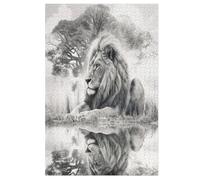 Lion - Puzzle de madera para adultos 1000 P - Challenge Puzzles - Adultos y niños a partir de 12 años (78 × 53 cm)
