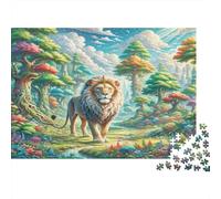 Lion Puzzle for The Whole Family Lion in Colorful Forest for Women, Gifts for Men Adults & Kids 52x38cm/1000pcs