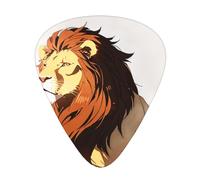 Lion raising his head - Juego de 12 púas de guitarra finas, medianas y gruesas, adecuadas para guitarra, bajo, guitarra eléctrica y ukelele