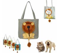 Lion Shaped Dog Bag, Cute Lion Shape Breathable Backpack, Cats and Dogs out of The Handbag Pet Bag, Pet Carrier (Dark Gray,Small)